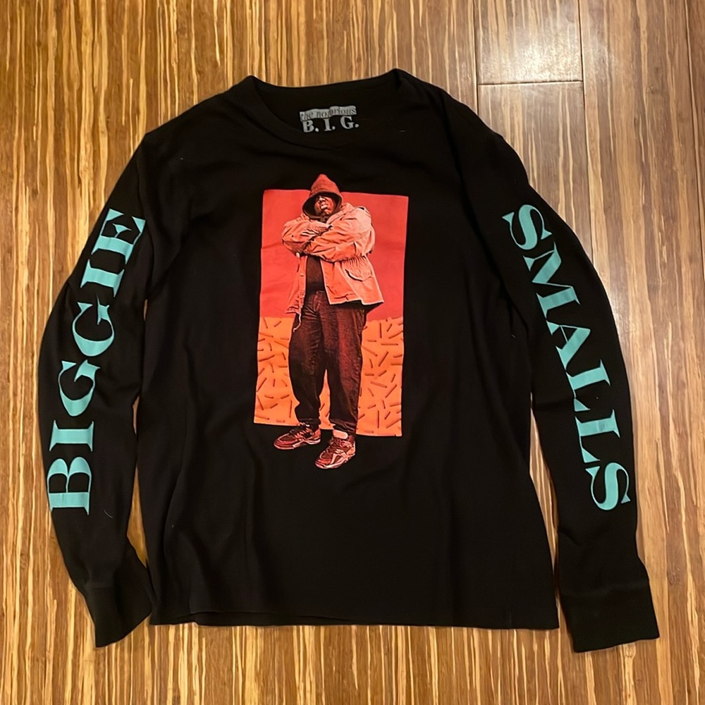 Men’s Medium black long sleeve graphic T-shirt, Biggie Smalls. (Used)